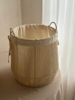 سبد خمره ای مکرومه رنگ شیری