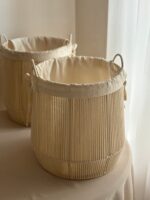 سبد خمره ای مکرومه رنگ شیری